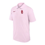 USC Trojans Men's Nike Pink SC Interlock Dri-FIT Striped Polo